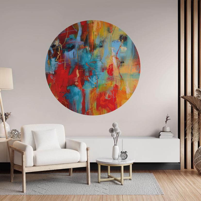 Vinilo decorativo Caos de colores - Fedrau - Redondo
