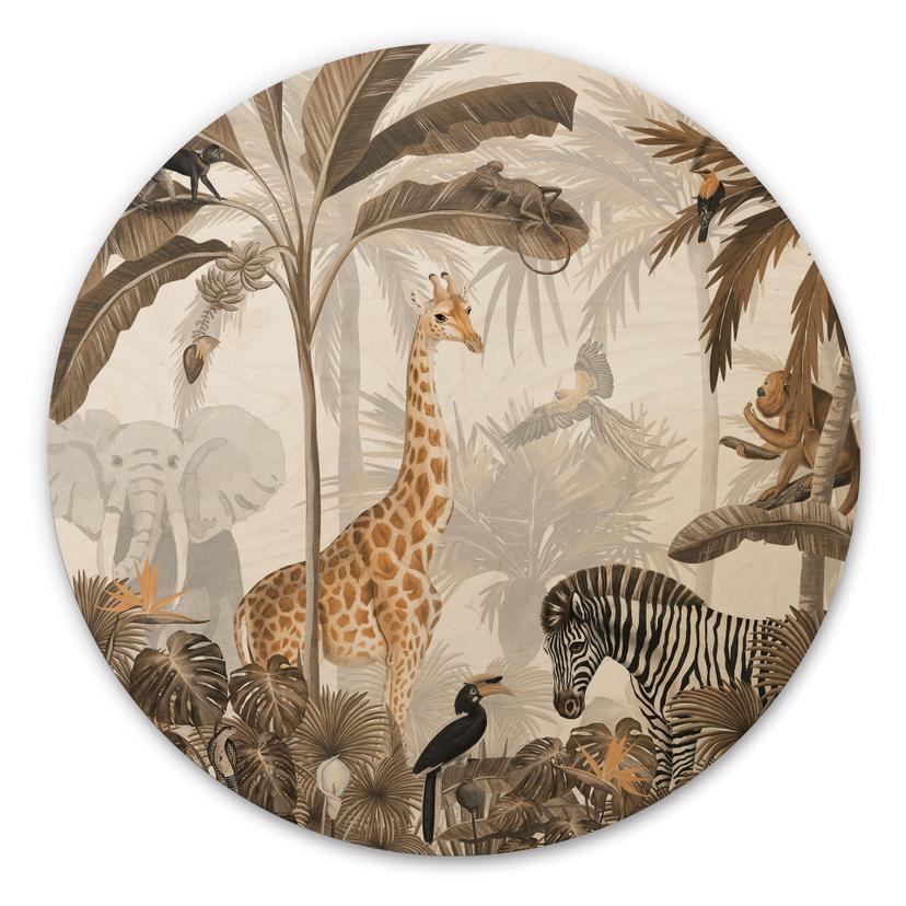 Væg cirkel træ Kikki Belle - Jungle Jive