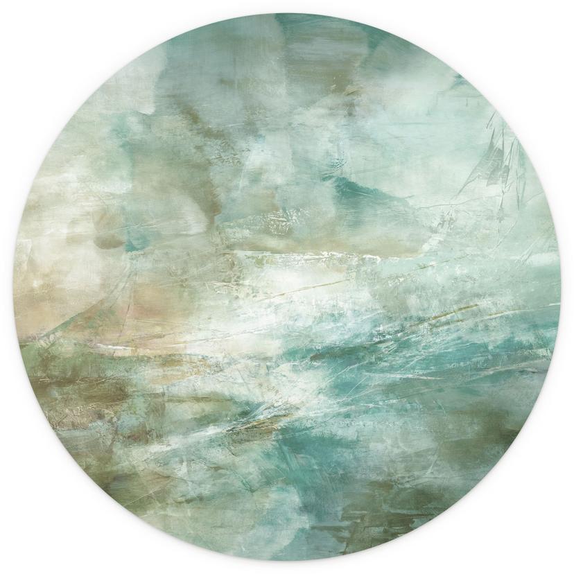 Abstracto | Luz de niebla verde salvia - Schmucker - Redondo - Autoadhesivo/no tejido