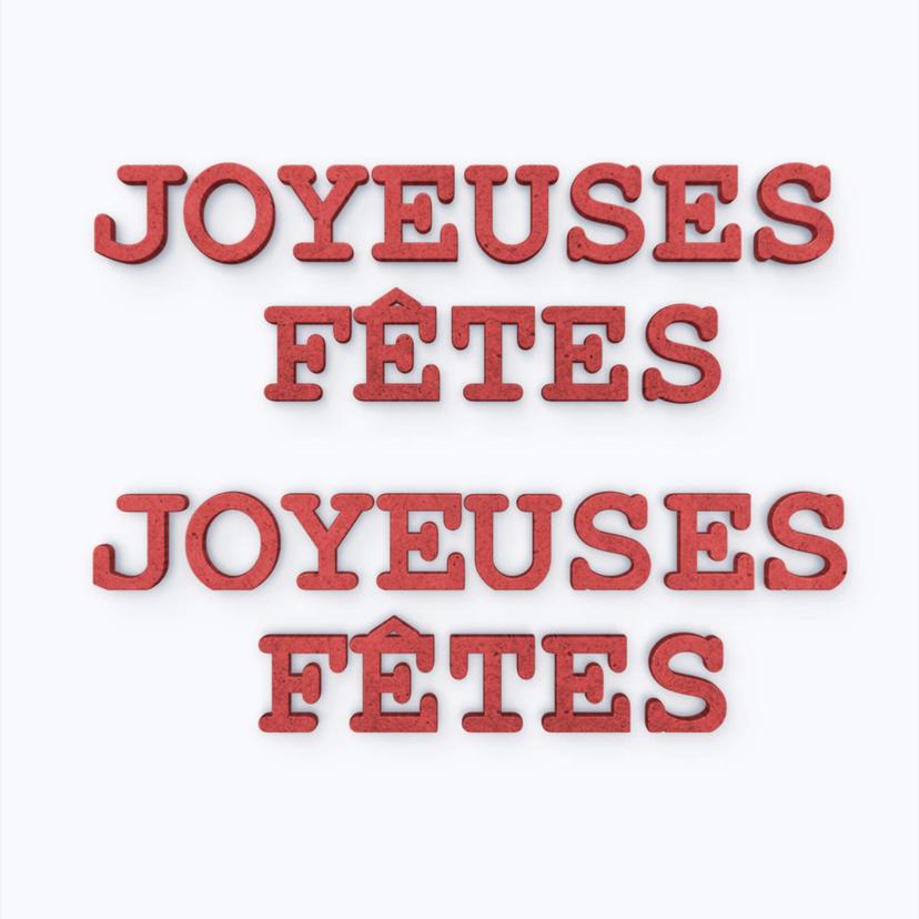 Lettres décoratives en bois MDF - Joyeuses Fêtes