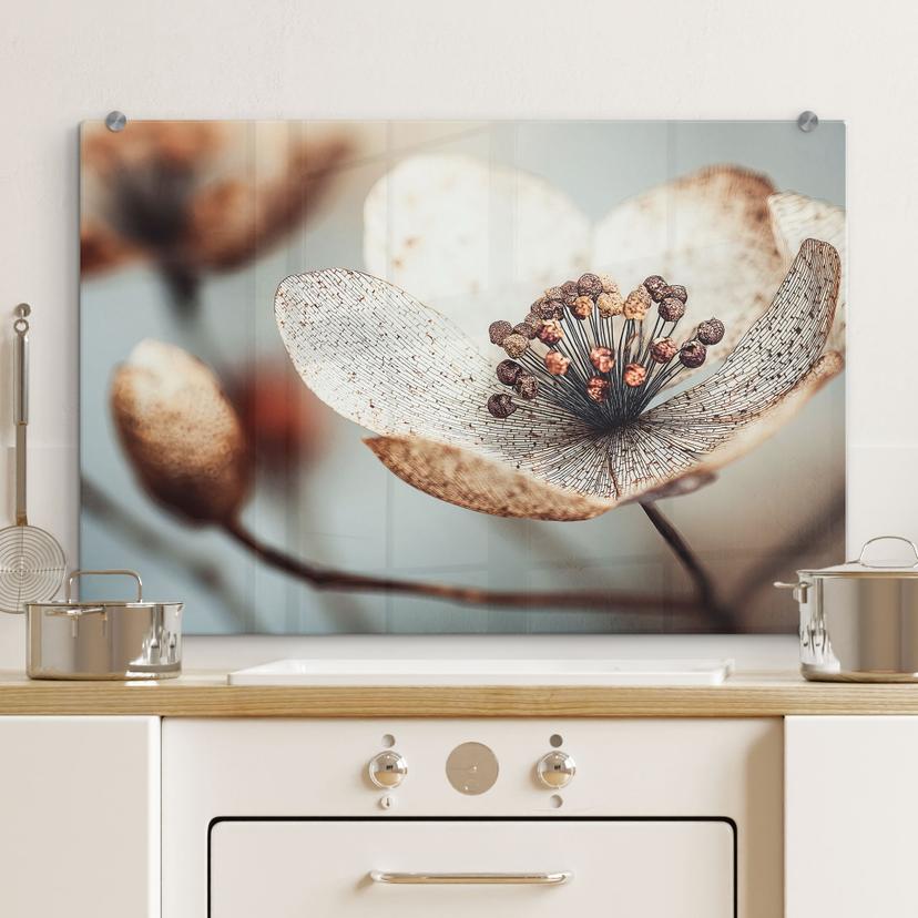 Stænkplade Boho tørret blomst makro - Treechild - Panorama