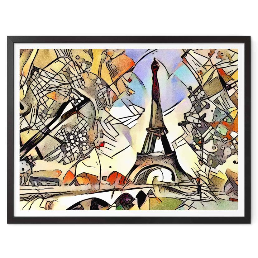 Póster Zamart - Kandinsky y la Torre Eiffel de París