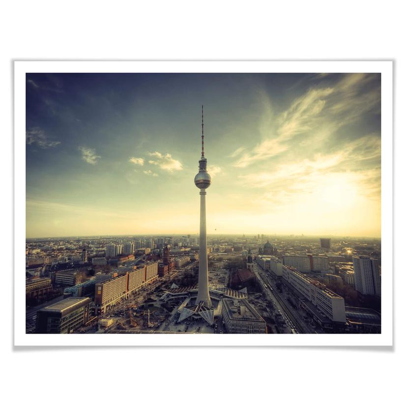 Póster Panorama de la Torre de TV de Berlín