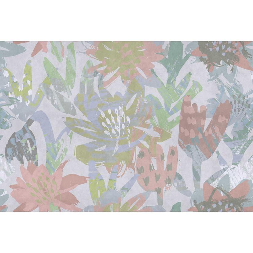 Flores abstractas en tonos pastel - Fotomural con Muestra floral
