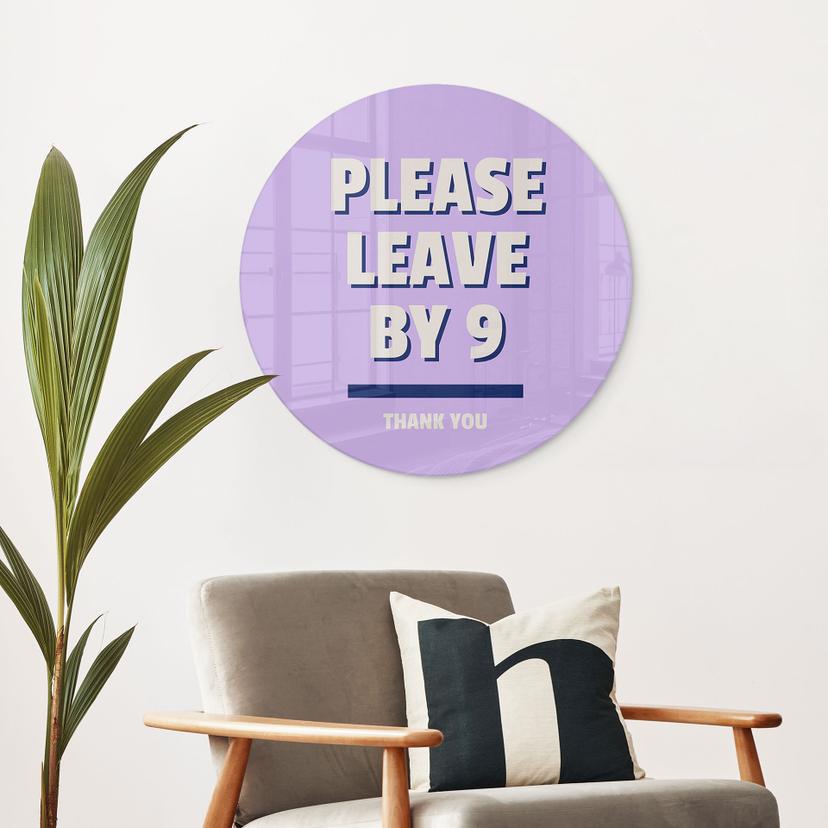 Stampa su vetro Please leave by 9 - Fritsch