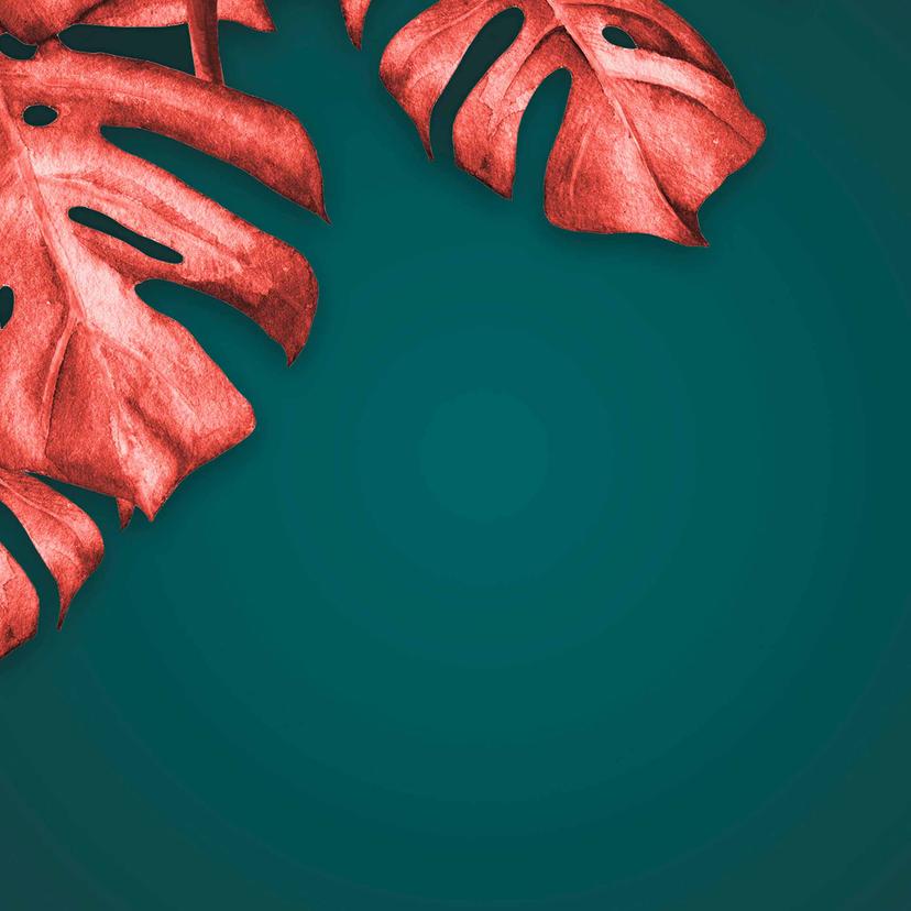 Carta da parati Palm tree RedPalma in verde rosso - Carta da parati in tessuto non tessuto Designwal