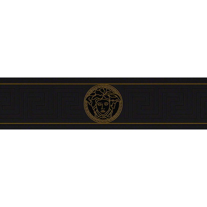Bordure Versace Wallpaper Greek métallique, noir