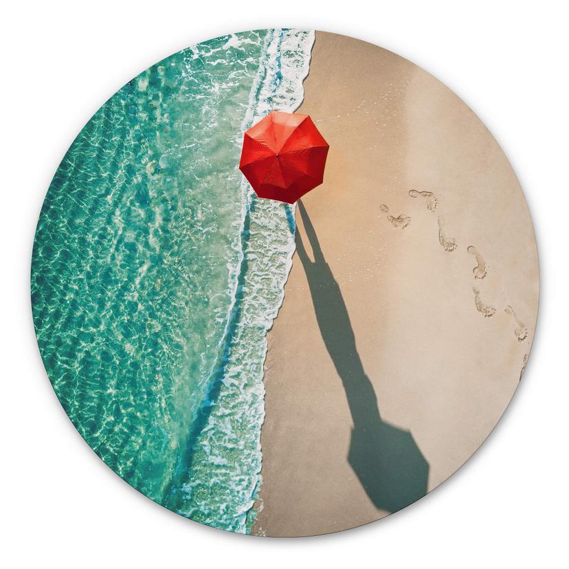 Tableau sur alu-Dibond rond Ambra - Au bord de la mer