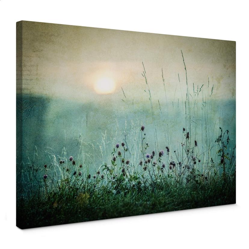 Lærredsprint - Kværnstrøm - Dew-covered sunrise
