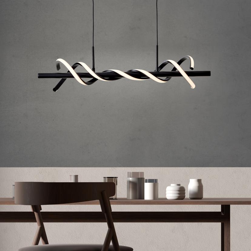 Pendelleuchte Alexander, schwarz, 150 x 75,5 cm, Pendellampe