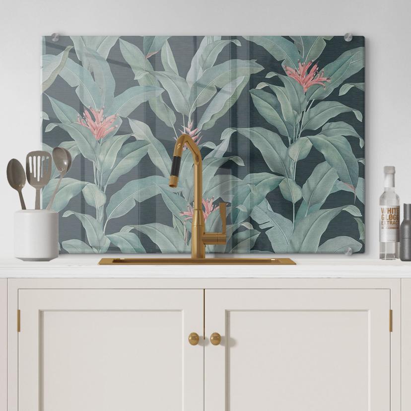 Stænkplade Urban Jungle tropiske blade grøn - Bloomery Decor