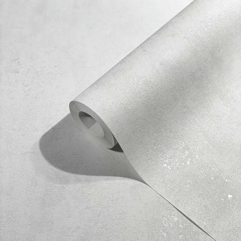 Papel pintado no tejido de textura gris ligeramente brillante con aspecto de hormigón