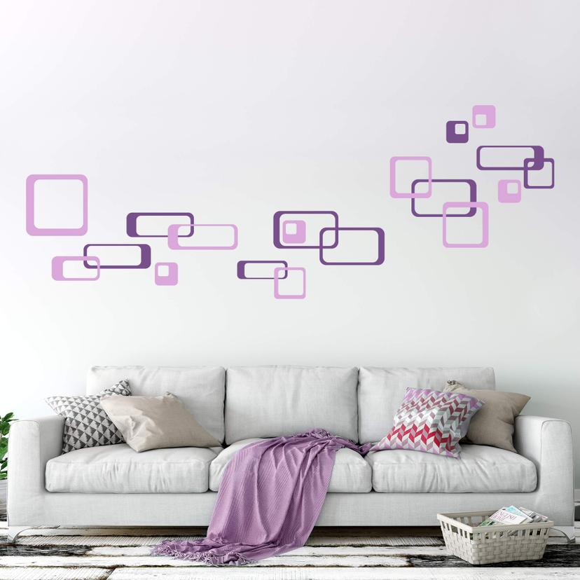 Wallsticker - Tofarvet wallsticker med retro-rektangler