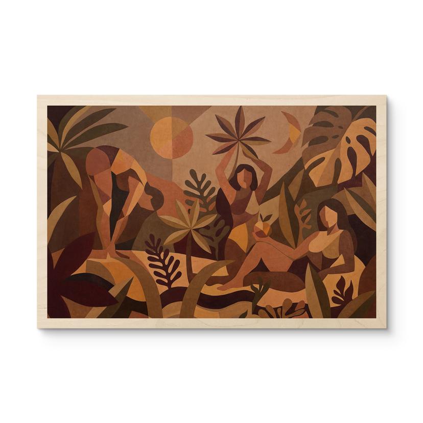 Stampa su legno Amber Flora - Donne nella foresta pluviale - Sir Edward x Grigory Gladarev