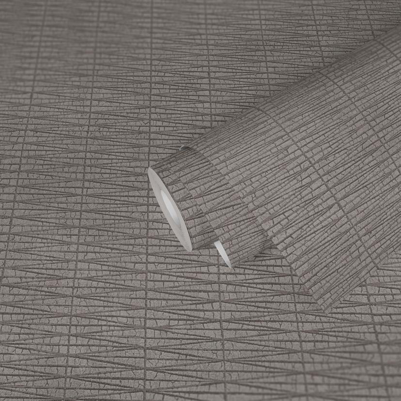 Papel pintado étnico A.S. Création #Papel pintado no tejido Hygge metalizado, gris, beige