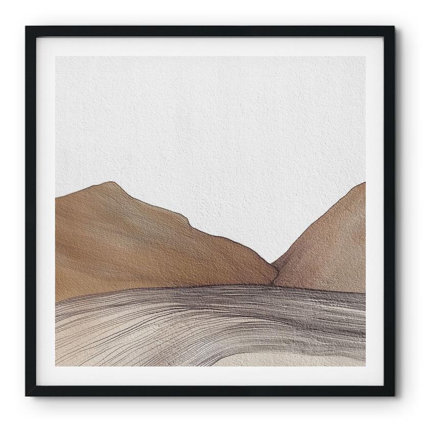 Plakat Line Art Mountains and Desert | Minimal Art - Alma - Square