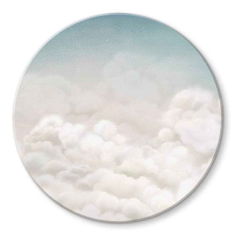 Glasschilderij Rustige Wolken - Oliver Robins - Rond