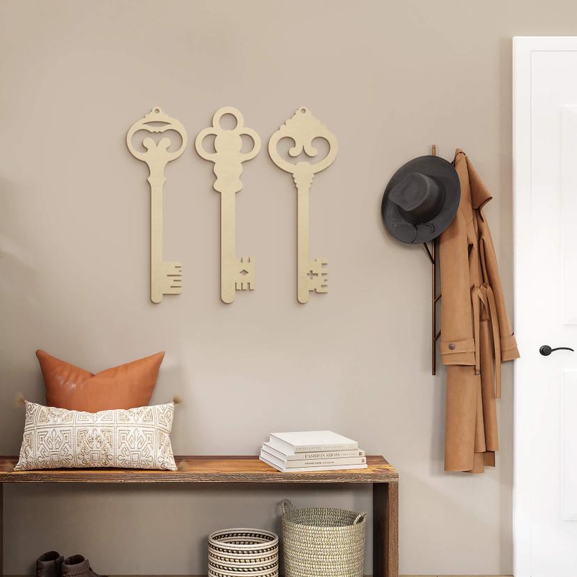 Décoration en bois - Clés (3 parties)