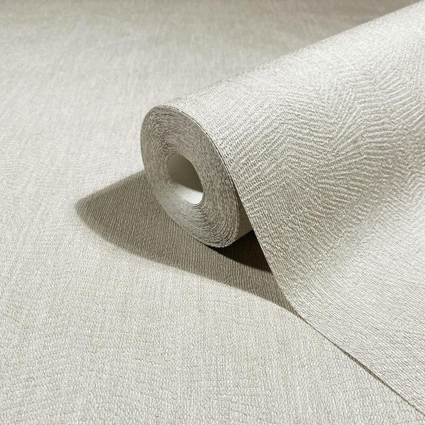 Carta da parati da parati in tessuto non tessuto effetto intonaco tinta unita opaca in beige