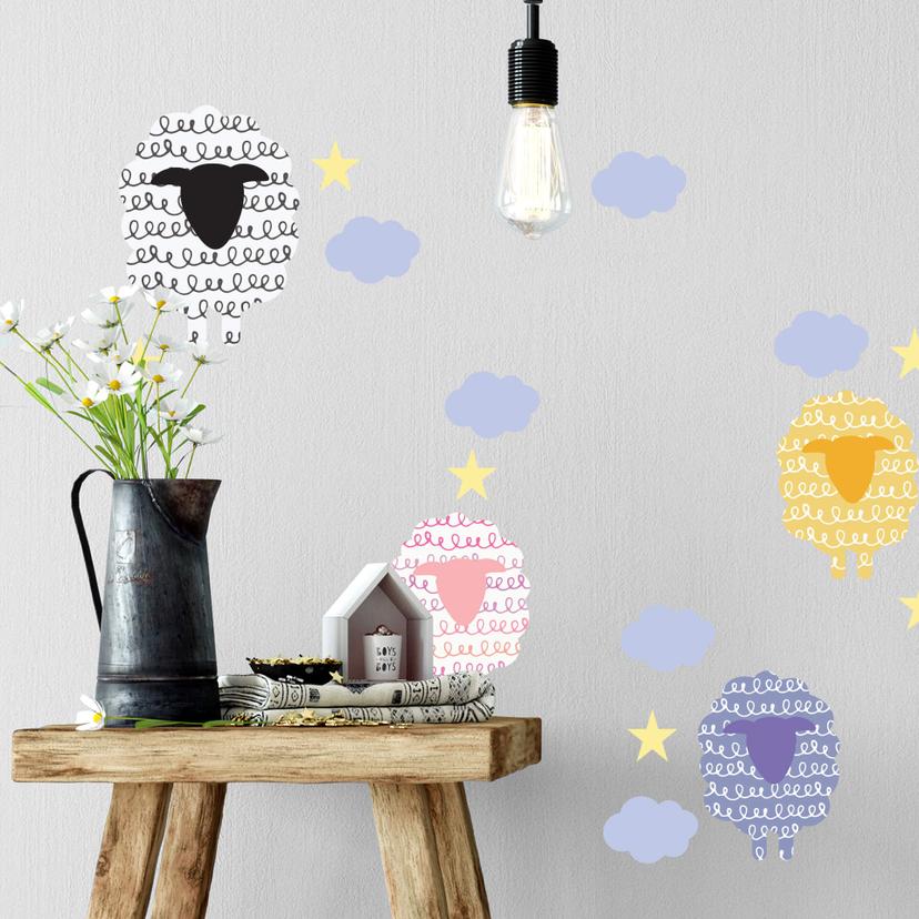 Adesivo murale - Set pecorelle
