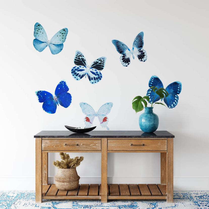 Adesivo murale Hugonnard - Farfalle blu