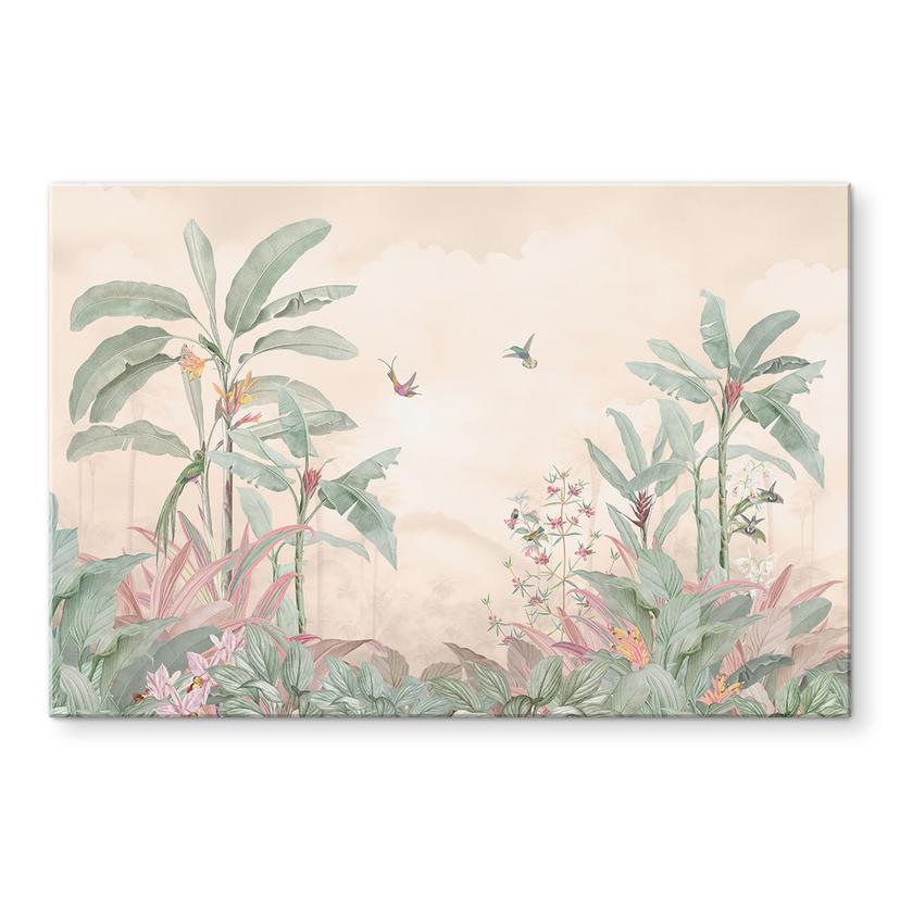 Tableaux Idylle tropicale avec colibri Apricot - Bloomery Decor - Alu-Dibond