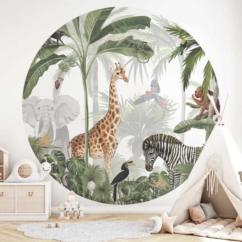 Fototapet - Rundt Kikki Belle - Jungle Jive - vliesetapet/selvklæbende non-woven tapet