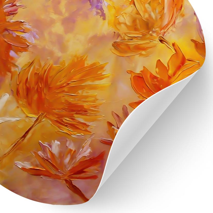 Wallsticker Gyllene blomma rush - Pomata - Rund