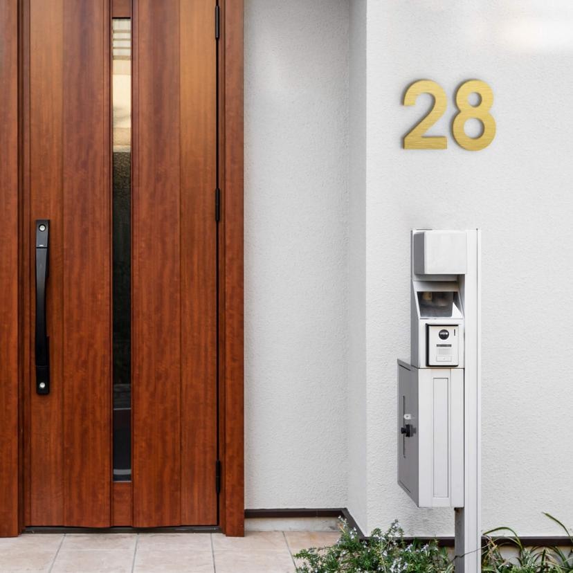 Números de aluminio Dibond - Números de casa modernos - Efecto dorado