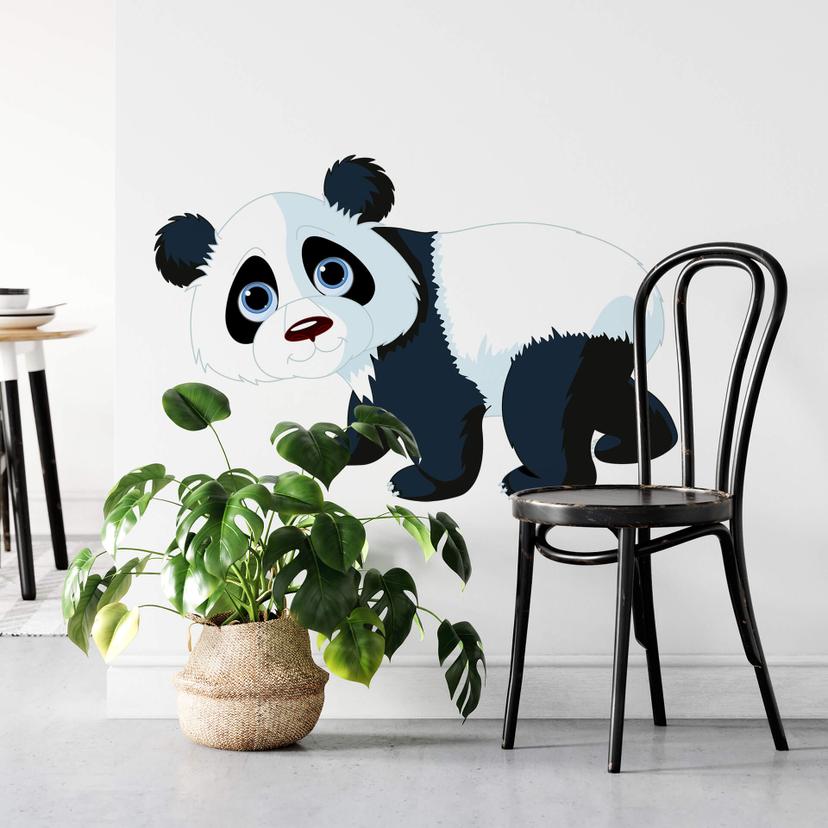 Panda på farten - wallsticker