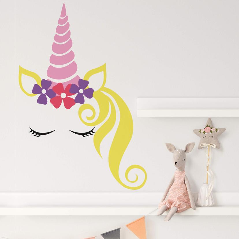 Muursticker Lady Unicorn
