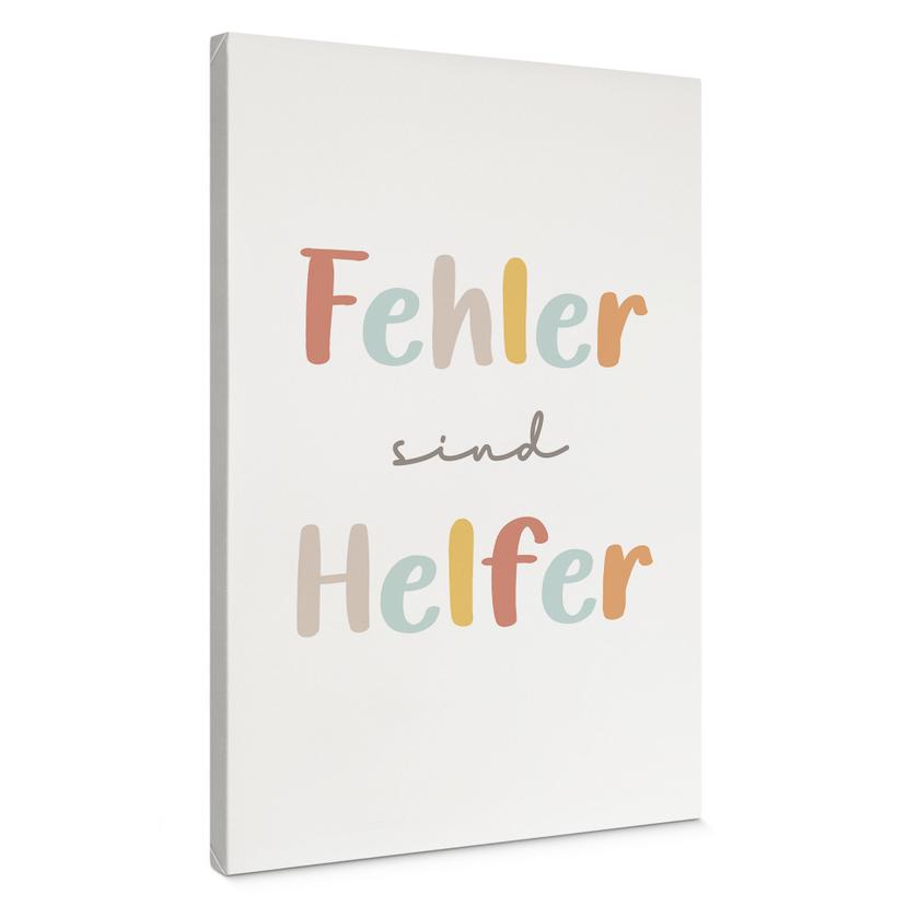 Leinwandbild - Affirmation 'Fehler sind Helfer' für das Kinderzimmer
