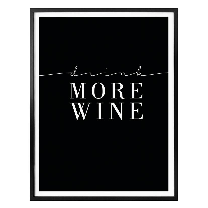 Póster Beber más vino