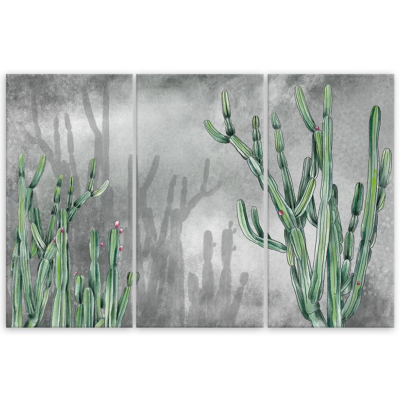 Stampa su tela 3 pezzi, grande cactus del deserto