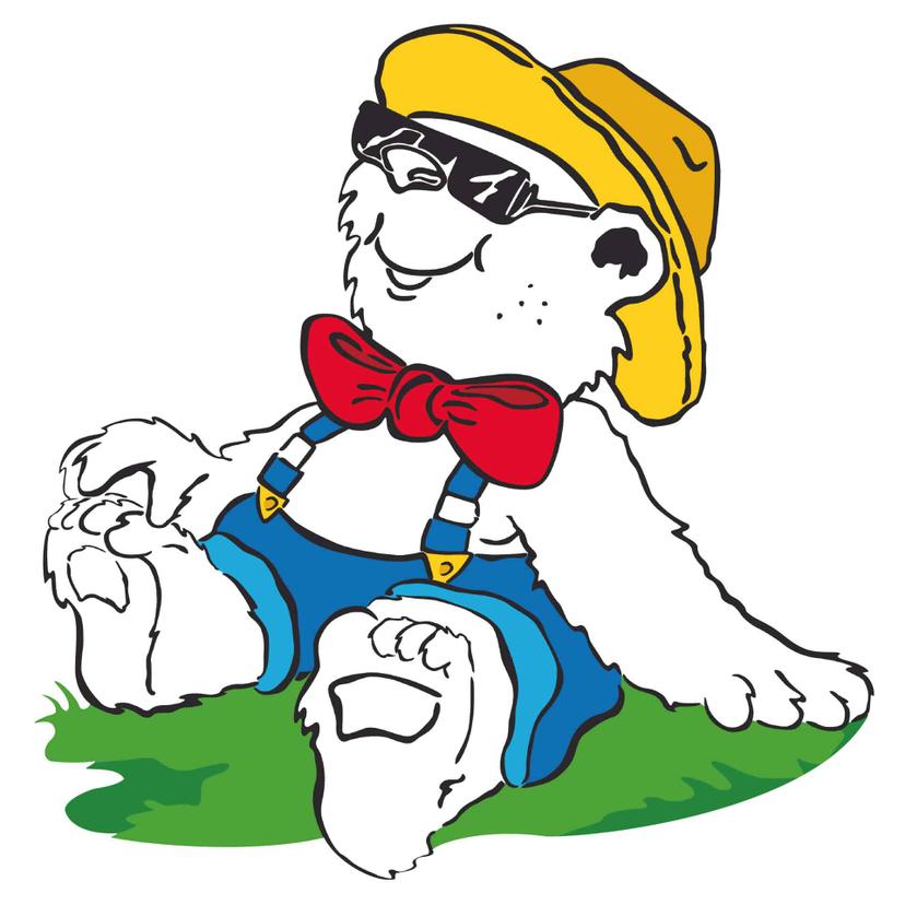 Adesivo murale - Orso con cappello da sole