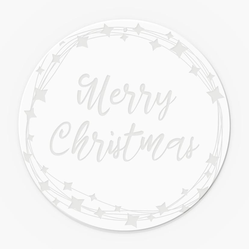 Acrylglasbild, Fensterbild zum Aufhängen Merry Christmas - Rund