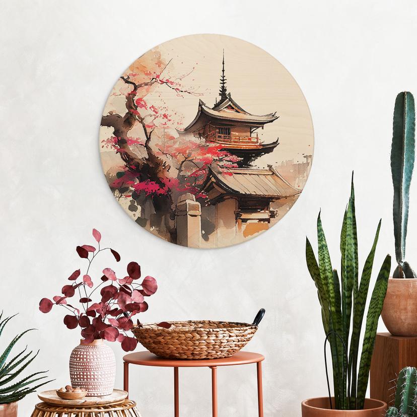Tableau sur bois rond