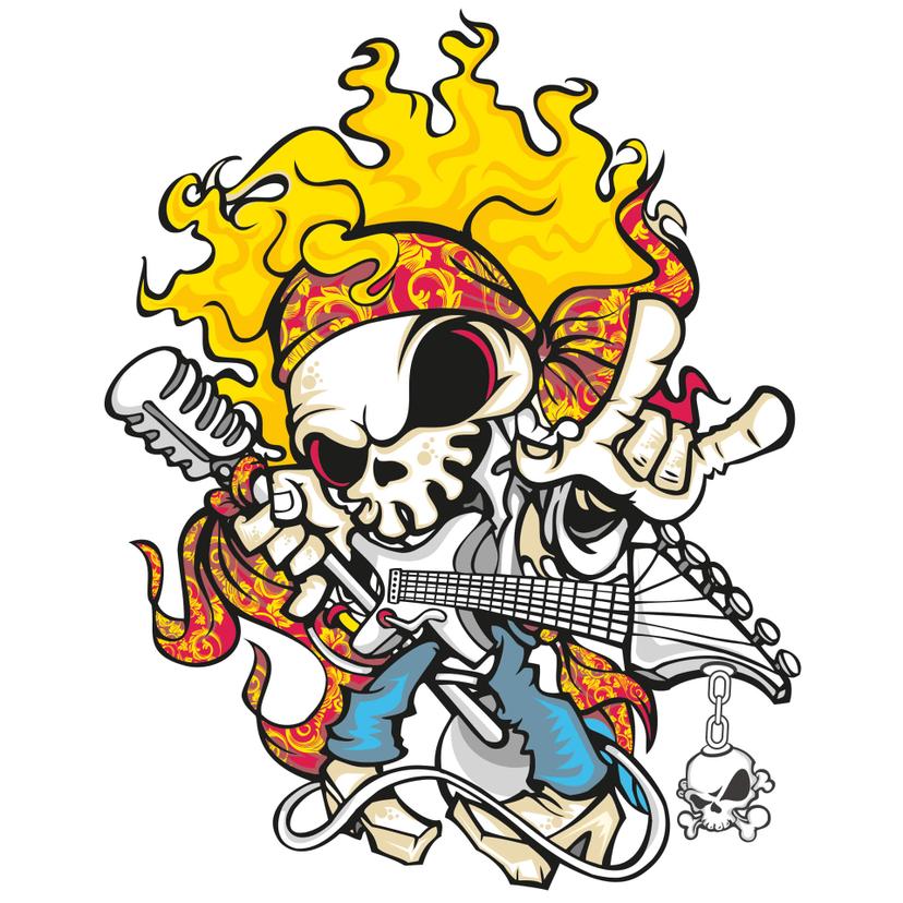 Sticker mural - Skull of Rock 2