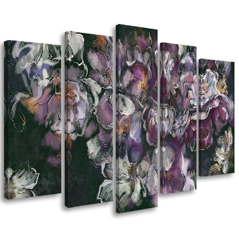 5 stykke lærredstryk, Irisblomst