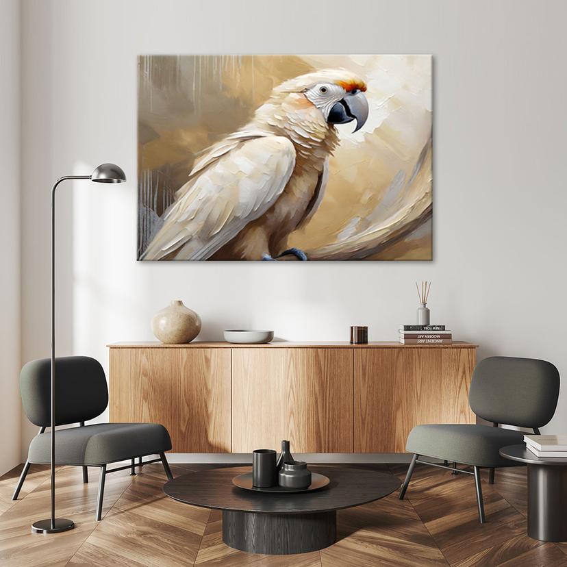 Leinwandbild AI Papagei Vogel gemalt