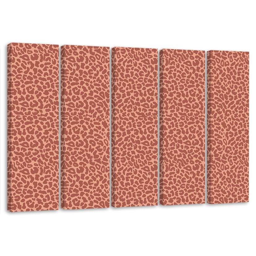 5 stykke lærredsprint, Leopard Leopard Pels Patches Mønster