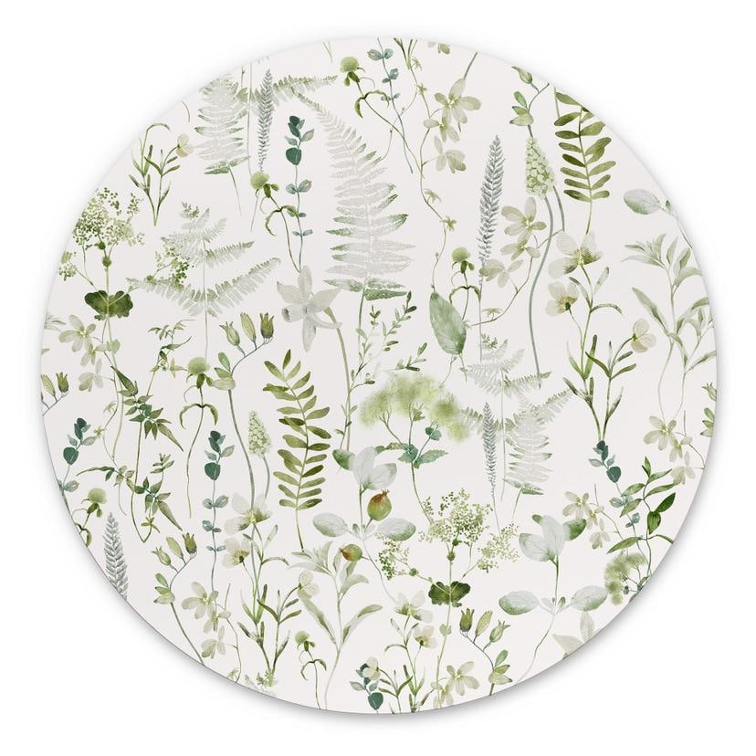 Dibond vægdekoration Urter og vilde blomster - UN Designs – print på aluminium (Alu-Dibond)