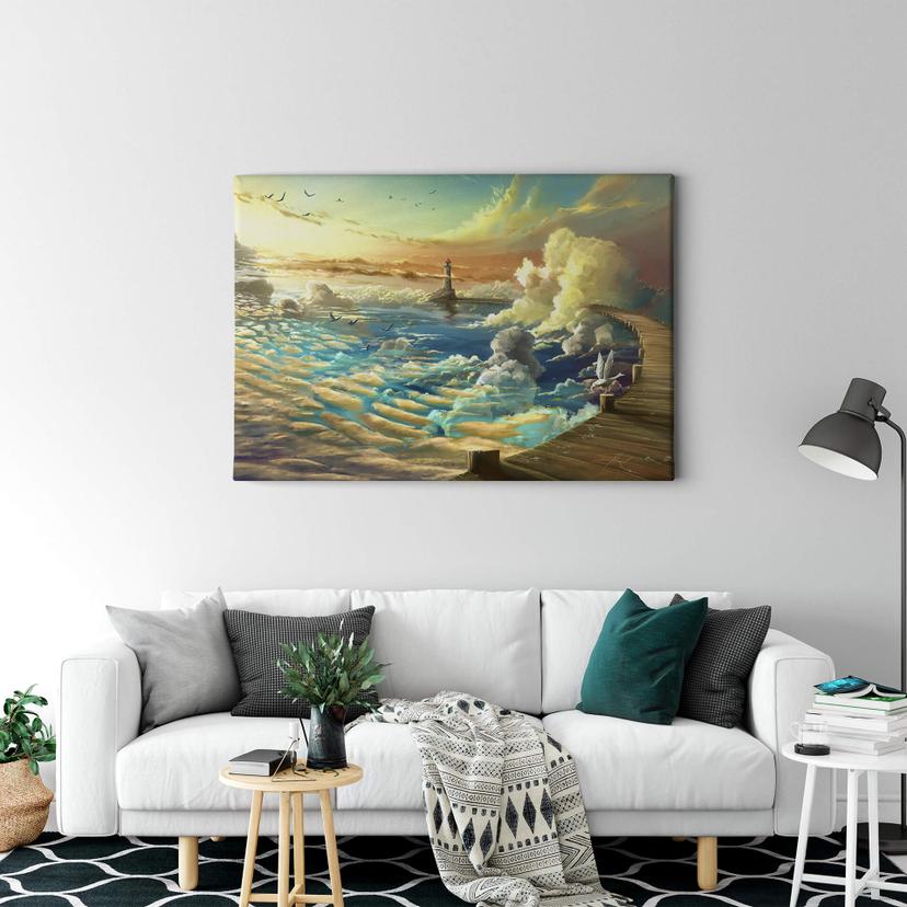 Canvastavla aerroscape - På himlens strand