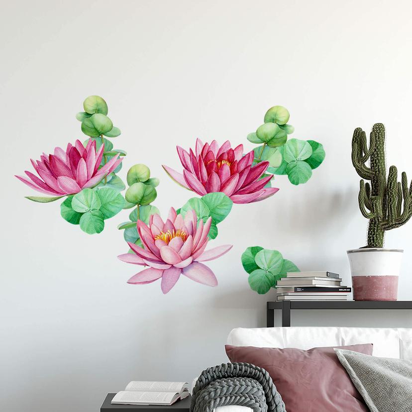 Adesivo murale XXL - Fiori di loto