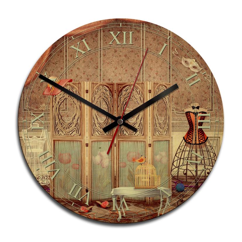 Horloge murale en bois - Vestiaire de princesse