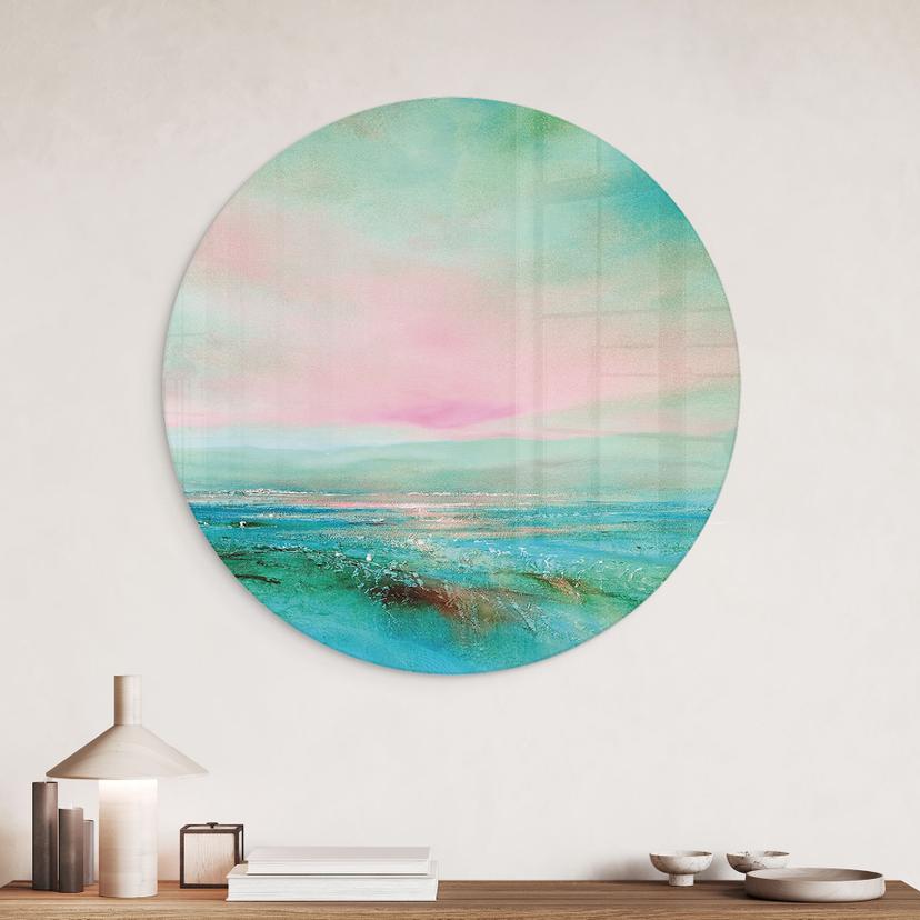 Stampa su vetro Mare turchese nella luce della sera - Schmucker - Rotondo