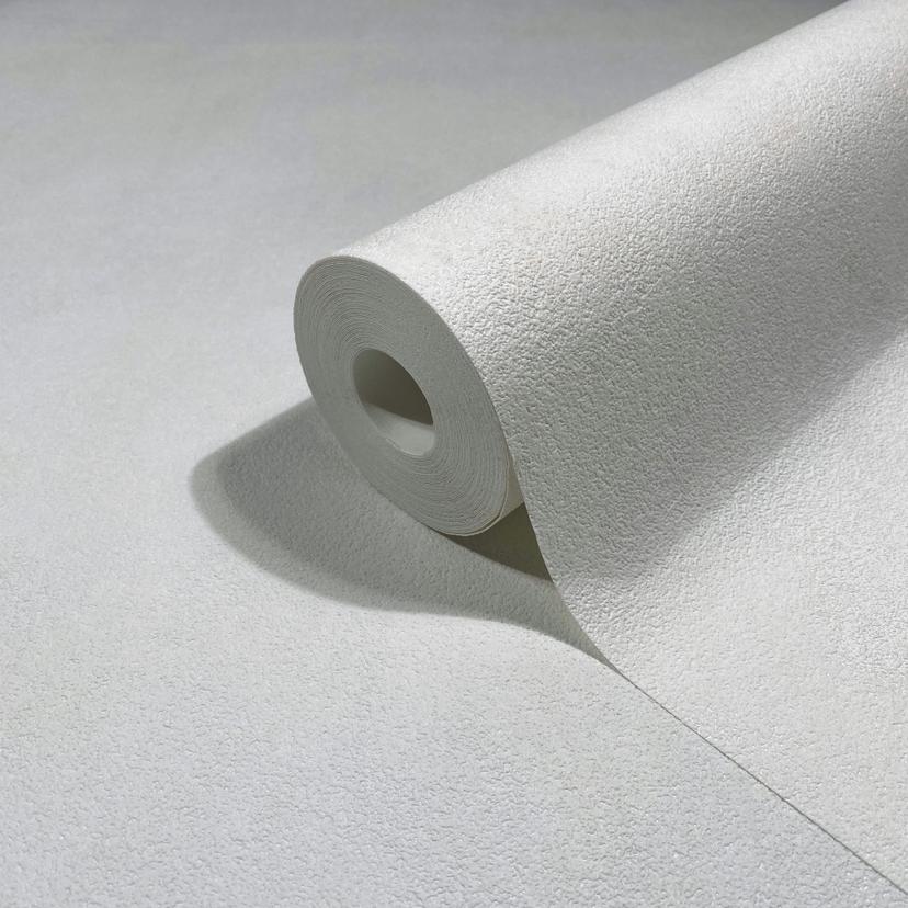 Papel pintado no tejido con aspecto de hormigón blanco utilizado aspecto liso