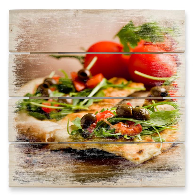 Cuadro de madera Pizza all'Italiana - 40x41,5 cm