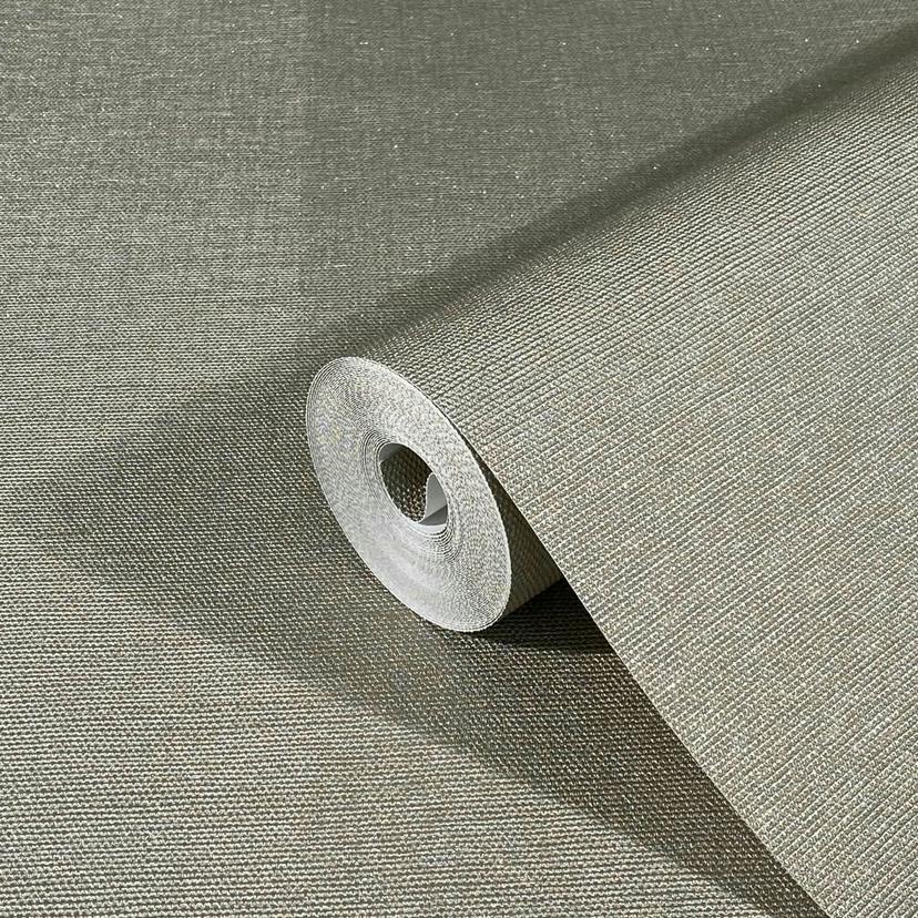 Non-woven tapet med et let tekstureret look i massiv guldstruktur