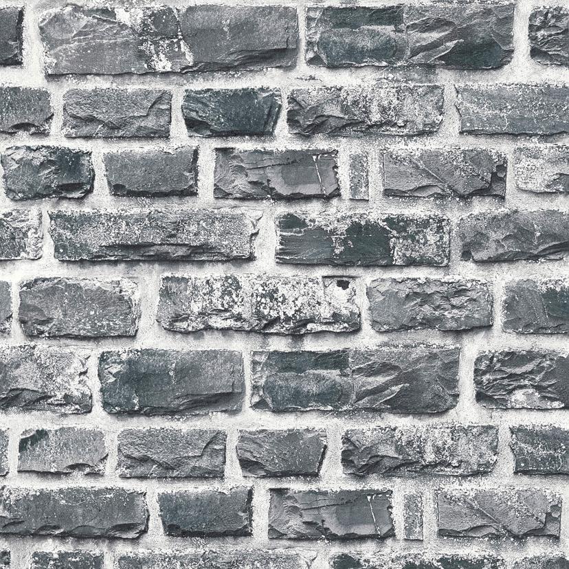 Livingwalls - carta da parati Mattoni grigio